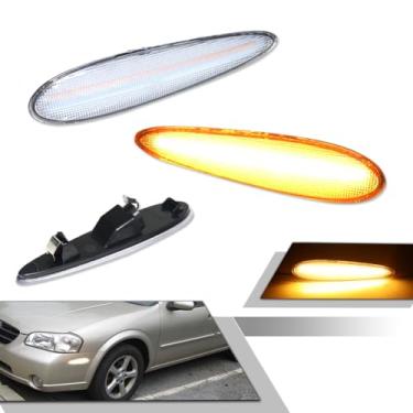 Imagem de GTINTHEBOX Lente transparente âmbar LED luzes marcadoras frontais para para-choque 2000 2001 2002 2003 Nissan Maxima para-choque lâmpada