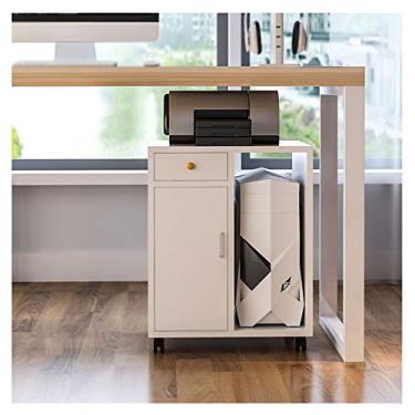 Imagem de Suporte de impressora para mesa móvel mainframe suporte de impressora, para escritório, sala de estar, máquina de fax scanner prateleira (gaveta/porta de armário/roda) carrinho de impressora de mesa