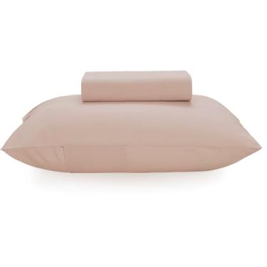 Imagem de Karsten Jogo de Lençol Solteio 100% Algodão Matiza Rosa Giz 160 Fios