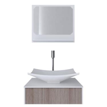 Imagem de Armário Banheiro Grigio 50cm Com Cuba + Espelheira