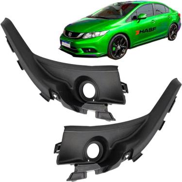 Imagem de Par Acabamento Grade Churrasqueira Honda Civic G9 2012/2016