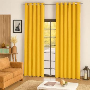 Imagem de Cortina Para Sala Ou Quarto 3,00x2,50 metros - Cida Enxovais, AMARELO