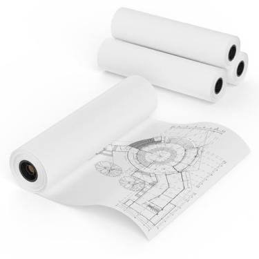 Imagem de MFLABEL Papel de formato amplo 91,4 cm x 150' Papel plotter 4 rolos CAD Bond Rolls 9 kg 5.1 cm Core para impressão CAD em impressoras jato de tinta de grande formato
