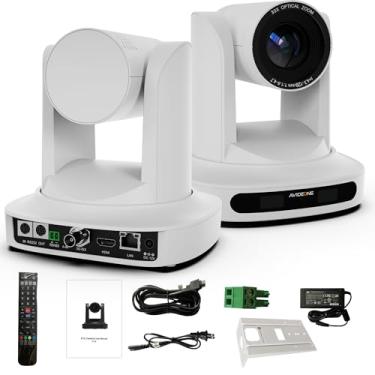 Imagem de AVIDEONE Câmera PTZ com zoom óptico 30x com HDMI, 3G-SDI, PoE IP Live Streaming, vídeo HD 1080p para serviços religiosos, educação, saúde (branca)