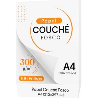 Imagem de Papel A4 Couchê Fosco 300g/m² A4 (210×297 mm) – 100 Folhas | Papel para Convites, Catálogos, Impressões Profissionais Premium Nevia
