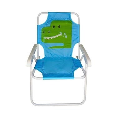 Imagem de Cadeira De Praia Infantil Jacaré Azul De Oxford 53Cm