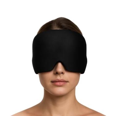 Imagem de Touca Terapêutica para Alívio de Dor de Cabeça,Cefaléia e Estresse Uso Quente ou Frio Compressão Confortável e Ajustável Terapia Relaxante