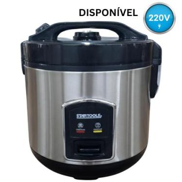 Imagem de Panela de Arroz Elétrica 1 Litro Aço Inox Preta 400W 127V ou 220V Anti