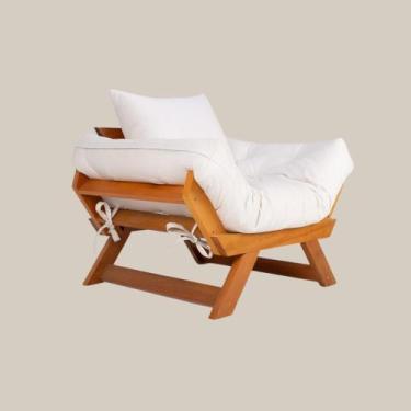 Imagem de Poltrona Japão Madeira Maciça Cor Mel - R9 Design Futon