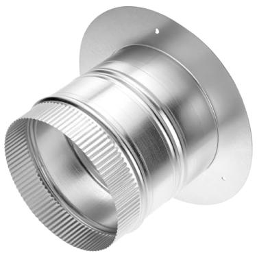 Imagem de QWORK Colar de decolagem de duto de aço galvanizado redondo de 15 cm, decolagem hermética do colar do duto, conector HVAC para Plenum de 10 cm, conector adaptador de duto de ar redutor de tubo de