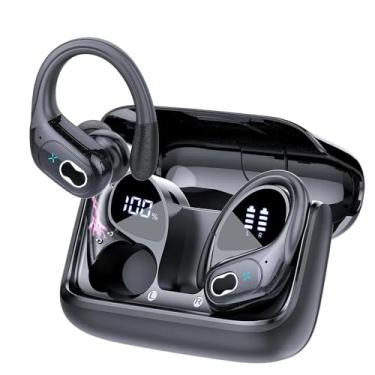 Imagem de Fone de Ouvido Gamer Sem Fio, Preto, Digital LED, Bluetooth 5.3, Cancelamento de Ruído, Bateria de Longa Duração, com Estojo de Carregamento