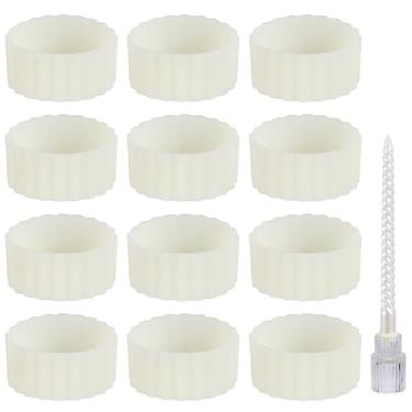 Imagem de FINGERINSPIRE 12 pinças de silicone afuniladas para velas de 0,7 ~ 0,8 polegadas de diâmetro interno suporte de vela de silicone base estabilizador branco anel de vela aderente anel de castiçal