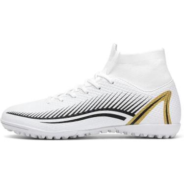 Imagem de Tênis de futebol masculinos de futebol com pontas longas, couro e borr