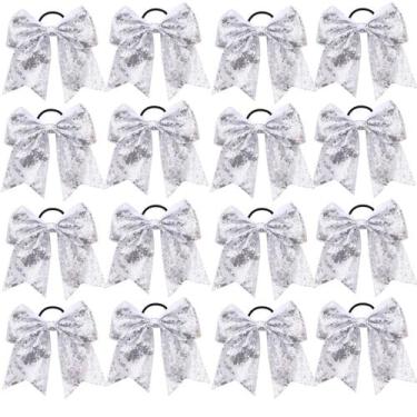 Imagem de Lazos para el cabello Hipcheer Brillo Plateado para porristas niñas x1