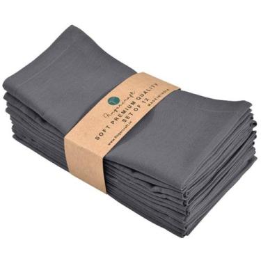 Imagem de Guardanapos de pano FINGERCRAFT, pacote com 12, algodão e linho, 46x46