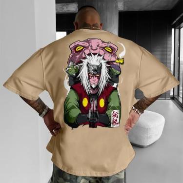 Imagem de Camiseta Oversized Algodão Naruto Mestre Jiraya Academia Gym - Fábrica