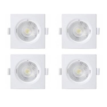 Imagem de Kit 4 Spot Embutir Taschibra Alltop Quadrado Led 5W 3000K