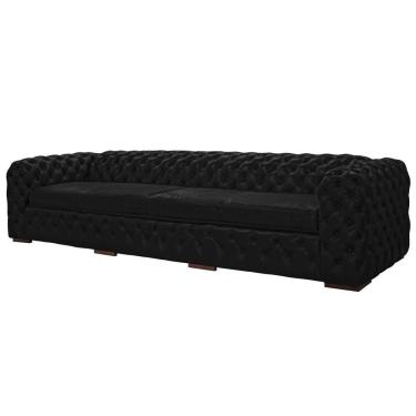 Imagem de Sofá 4 Lugares Astúria 260cm Couro Preto Fosco - Gran Belo