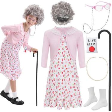 Imagem de Fantasia ZeroShop 100th Day of School Old Lady para crianças e meninas