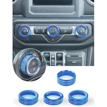 Imagem de Kit de acabamento de botão de ar condicionado Savadicar Blue para Jeep