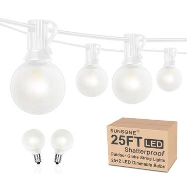 Imagem de Luzes de corda SUNSGNE G40 LED branco fosco 25m 27 lâmpadas