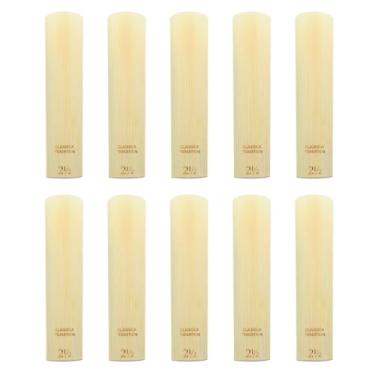 Imagem de Reeds de Sax Alto, 10pcs, Excelente Resposta, Elasticidade Impede a Deformação, Som Estável, Superfícies Lisas e Bonitas, Colheita à Mão e Reeded Digitalmente (Força 2.5)