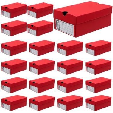 Imagem de Pacote com 24 mini caixas de tênis para lembrancinhas de festa 15 x 10 x 6 cm, mini caixas de presente para doces, biscoitos, lanches, esportes, pequena caixa de presente com etiqueta para casamento