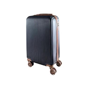 Imagem de Mala de Bordo 10KG ABS Padrão Anac Giratória Viagem Texas (Preta C/Marrom)