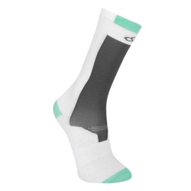 Imagem de Meia Olympikus BPC Cano Médio Feminina, Branco, Verde, 33/38