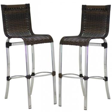 Imagem de 2 Banquetas Haiti Em Alumínio Balcão, Edícula E Cozinha Pedra Ferro