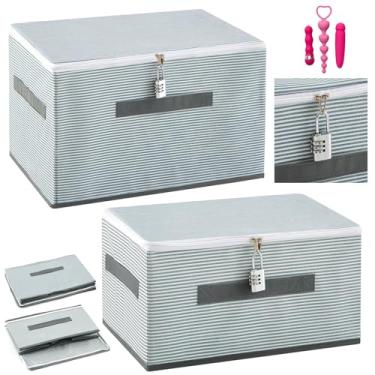 Imagem de Kathfly 2 Pack Discreet Lockable Bag for Toys Adult Game Toy Storage Organizer Case with Zipper Private Bins for Women and Men Clothes Container, 12.6 x 10.2 x 10.2 Inch and 12.6 x 9.5 x 7.1 Inch