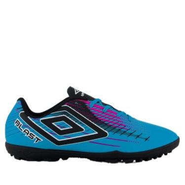 Imagem de Chuteira Umbro Blast Society Azul e Rosa 40