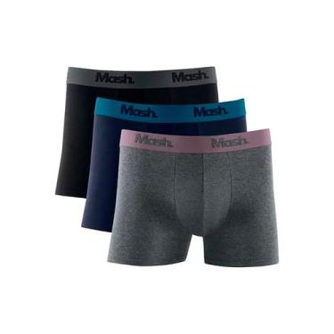 Imagem de Kit/3 Cueca Boxer Mash 110.16 Masculina Algodão T. P/GG, M, St00, Cinz
