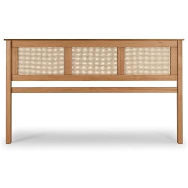Imagem de Cabeceira de Cama King em Madeira Pinus e Rattan Natural – Design Atemporal e Contemporâneo, 199 cm