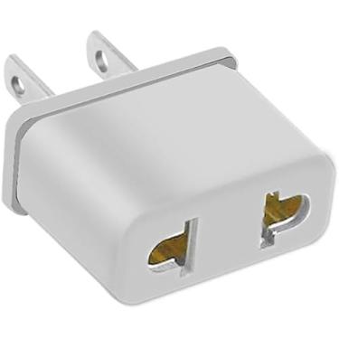 Imagem de Carregador de viagem Adaptador de tomada europeu para conversor de energia de plugue da UE para EUA, adaptador de tomada Europa UE Euro para EUA Carregador de viagem Conversor de energia CA (branco
