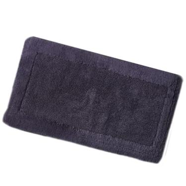 Imagem de Tapete de banho de algodão antiderrapante, reversível, macio, absorvente, lavável à máquina, tapete de banho fofo para banheiro, banheira, tapete de chuveiro macio e desgrenhado (cinza escuro)