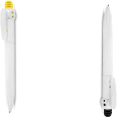 Imagem de Caneta Esferográfica Retrátil Azul com Grip, Corpo em Papel Reciclado, 2 Unidades, para Escrita Geral, 15 cm (Amarelo e Preto)