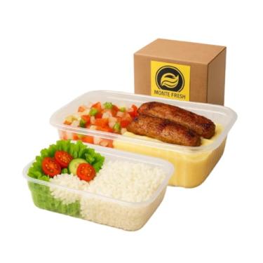 Imagem de POTE 750ML DESCARTAVEL 20UN MARMITA FITNESS TREINO DIETA FREEZER-MICROONDAS