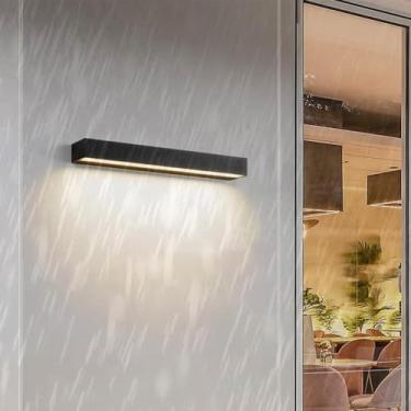 Imagem de Lâmpadas de parede LED Externas IP65 à prova d'água Alumínio Lâmpada de parede externa Moderna Iluminação de parede de jardim longo Interior / Exterior para pátio Sala de estar Corredor Escada (Luz