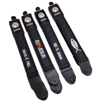 Imagem de Correia Violao Guitarra Contra Baixo Acolchoada Bordado Gospel JPG - J