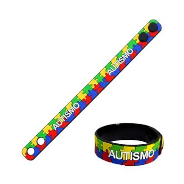 Imagem de Kit 10 Pulseira Autismo Autista TEA Quebra Cabeça