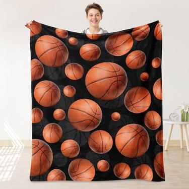 Imagem de Cobertor de basquete para meninos, adolescentes, presentes de basquete para meninos, cobertor ultra macio para decoração de quarto de sofá-cama 127 cm x 152 cm