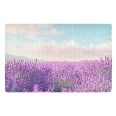Imagem de STAYTOP Linda lavanda (1) tapete de porta para entrada externa 81 x 50 cm, tapete de boas-vindas externo/interno, tapetes de banho fofos, capacho frontal antiderrapante para entrada, pátio, áreas de