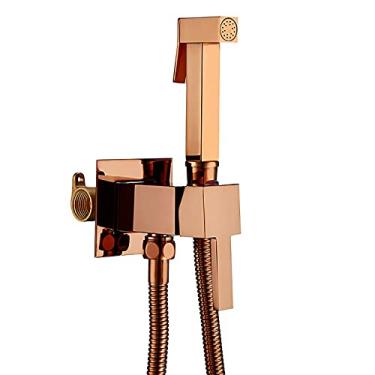 Imagem de uhyOHF Pulverizador de bidê portátil para vaso sanitário latão água quente e fria pulverizador de fraldas de pano de bebê montado na parede pulverizador de vaso sanitário com mangueira de chuveiro de