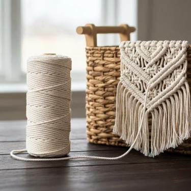 Imagem de Corda de macramê colorida de 3 mm x 109 jardas, barbante torcido para artesanato para pendurar na parede, decoração de casa, várias cores