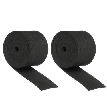 Imagem de PATIKIL Rolo de tira de espuma de neoprene, 2 rolos de 199,9 cm de comprimento x 5 cm de largura x 1/40.6 cm de espessura, tira de vedação de porta de alta densidade não adesiva para isolamento, preto