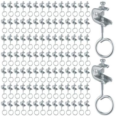 Imagem de AOKLIT Braçadeira de viga de aço com mola de 1/10.2 cm-20 grampos C pequenos de aço com anéis de parafusos, braçadeira de cabo de metal com anéis de freio rosqueados de 3,8 cm para eletricistas, tubos