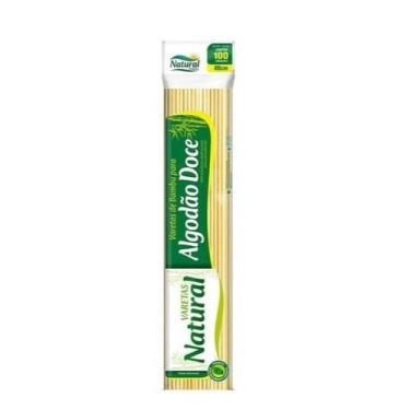 Imagem de Palitos Varetas Bambu De 40cm P/algodão Doce Pacote C/100uni - ESPETOS