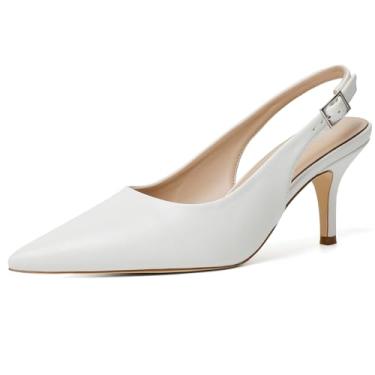 Imagem de RIBONGZ Salto Slingback Feminino Salto Gatinho Fechado Bico Fino Tira no Tornozelo Salto Baixo Sexy Sapatos de Casamento Noiva Festa Convidada Noiva Noiva Noite Formatura Formal Herls Sapatos