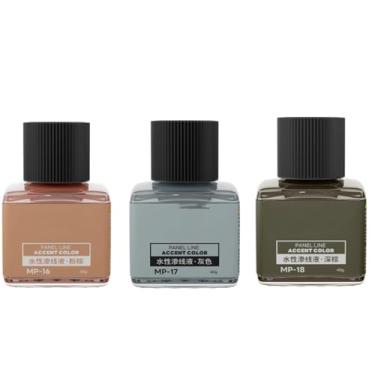Imagem de MP-10~MP-29 40 g Tinta de revestimento de painel à base de água para painel de tinta de construção de modelos, cor de destaque de linha (Hobby Tools) (MP-16+MP-17+MP-18)